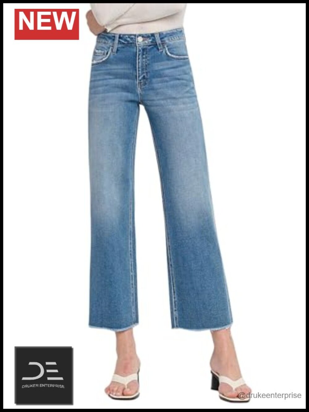 High Rise Dad Jeans with Frayed Hems